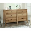 Sauder Trestle 6- Drawer Dresser To A2 , Spacious drawers feature metal runners with safety stops 433919